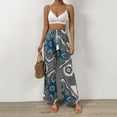 thumbnail image 4 of Mujer Boho Palazzo Pantalones Cintura elástica Pantalones largos Estampado vintage Casual Holid Abanopi Pantalones de mujer, 4 of 7