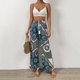 thumbnail image 4 of Mujer Boho Palazzo Pantalones Cintura elástica Pantalones largos Estampado vintage Casual Holid Abanopi Pantalones de mujer, 4 of 7