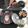 thumbnail image 4 of Yayeee Ashtray with Lid for Cigarette Smokeless Stainless Steel Home Ash Holder, Blue Christmas Santa, 4 of 7