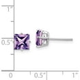 thumbnail image 4 of 14K White Gold 6mm Princess Cut Amethyst Earrings (6 X 6) Made In United States xe62wam, 4 of 5