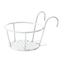 Weloille 1Pack Railing Planters Outdoor Balcony Hanging Baskets for Plants Fence Planters Metal Potted Stand Indoor Porch Railing Planters Flower Pot Holder