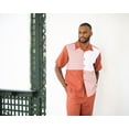 thumbnail image 3 of Men's 2 Piece Short Sleeve Walking Suit Contrast Stripe in Rust - 2082, 3 of 3