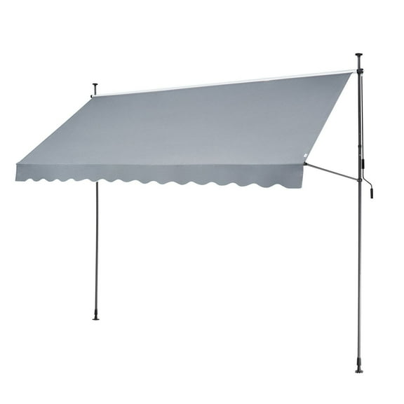 138x47 Inch Patio Awning Retractable Sunshade Shelter with Crank Handle, Outdoor Window Canopy for Garden, Deck, and Backyard, Waterproof UV Protection