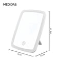 thumbnail image 4 of Set de 2 Espejos LED para Maquillaje | LO NECESITO (3 Niveles de Iluminación, Recargable USB Tipo C, Soporte Trasero, Color Blanco), 4 of 5