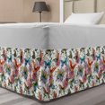 thumbnail image 1 of Butterfly Bed Skirt, Flying Butterflies with Floral Elements Vivid Color Palette Wildflowers Retro, Elastic Bedskirt Dust Ruffle Wrap Around for Bedding Decor, 4 Sizes, Multicolor, by Ambesonne, 1 of 2