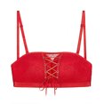 thumbnail image 1 of CAROOTU Strapless Lace Drawstring Bandeau for Daliy Push up Sponge Bra with Detachable Strap for Wedding, 1 of 7