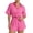 Hot Pink, variant on Ketyyh-chn99 2 Piece Set Outfit Women Pajamas Shorts Set Fashion Casual Summer Printing Short Sleeve O-Neck Top Shorts Set Hot Pink,M