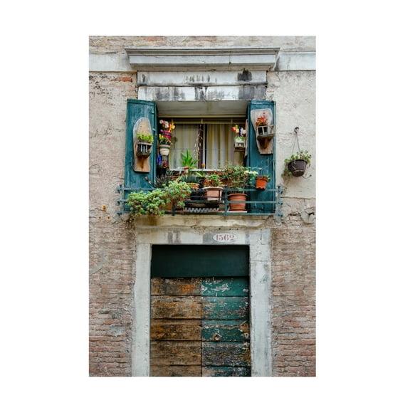 Laura DeNardo 'Italian Window Flowers I' Canvas Art