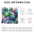 thumbnail image 5 of COMIO  Plant Throw Pillow Cushion Cover, Tropical Leaves and Monstera with Abstract Color Scheme Hawaiian Floral Elements, Decorative Square Accent Pillow Case White, 5 of 5