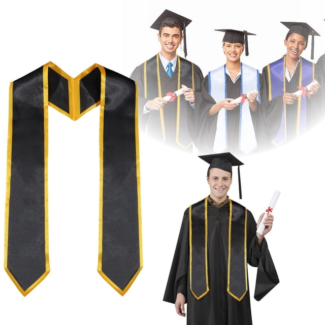 WIFKLSIIPG Graduation Season Ribbon Etiquette Shoulder Strap Double Layer Solid Color Honorary Silk Shawl Gift