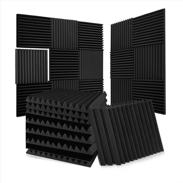 Paquete de 52 Paneles de Espuma Acústica de 1 X 12 X 12 Pulgadas, Paneles de Espuma una Prueba de Sonido para , Paneles de Pared Insonorizados, Paneles Acústicos