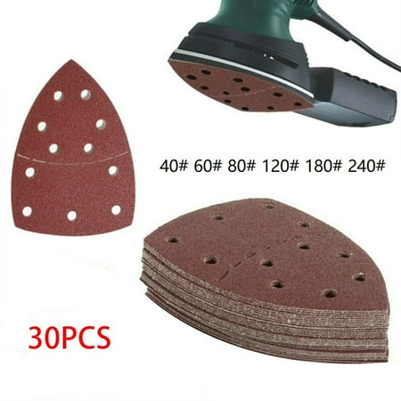 

30pcs Sanding Sheets Triangle Mouse Detail Sander Pads 40 60 80 120 180 240 Grit