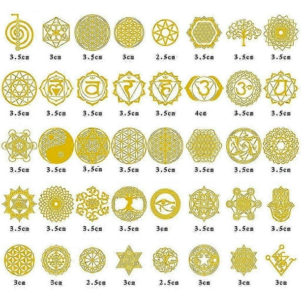 40Pieces Stickers Geometry Orgone Pyramid Sticker Energy Tower Material