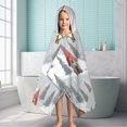 thumbnail image 6 of Gray Christmas Gnome Village Pattern Hooded Bath Towel，60"x35" for Ages 3 To 12 Kids, Quick Dry Lightweight Soft Microfiber Hood Beach Towel Cover Up for Kids, 6 of 7