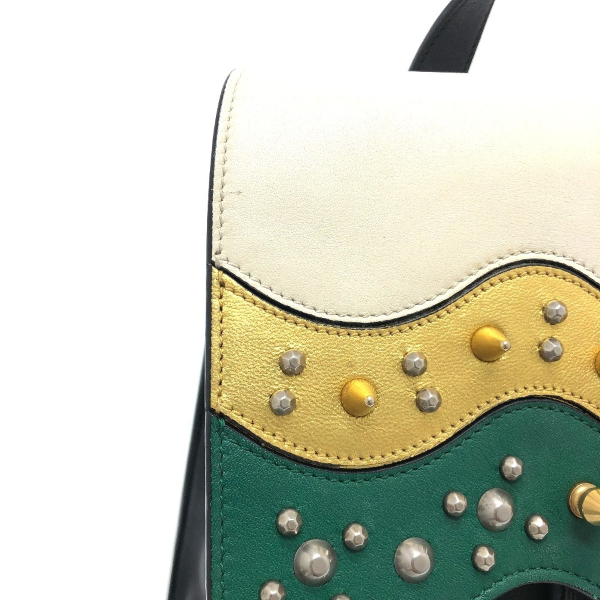 GUCCI 432266 Studs Animalie bag Backpack Leather Black/GoldHardware Gucci Leather Animalier Malin Chain Medium Backpack main image 2