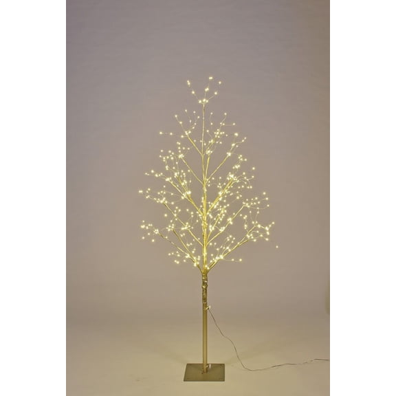 4' Warm White LED Gold Branch Tree