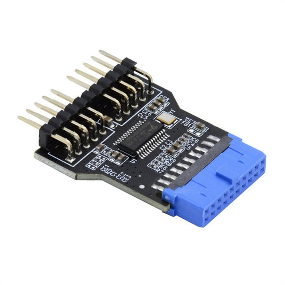 FVH Motherboard 19pin USB 3.0 Header 1 to 2 USB2.0 9Pin Female Extension HUB Connector Adapter Port Multilier