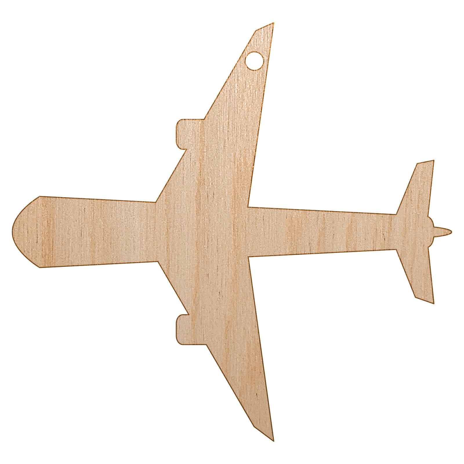 Airplane Solid Vacation Wood Holiday Christmas Tree Ornament Unfinished