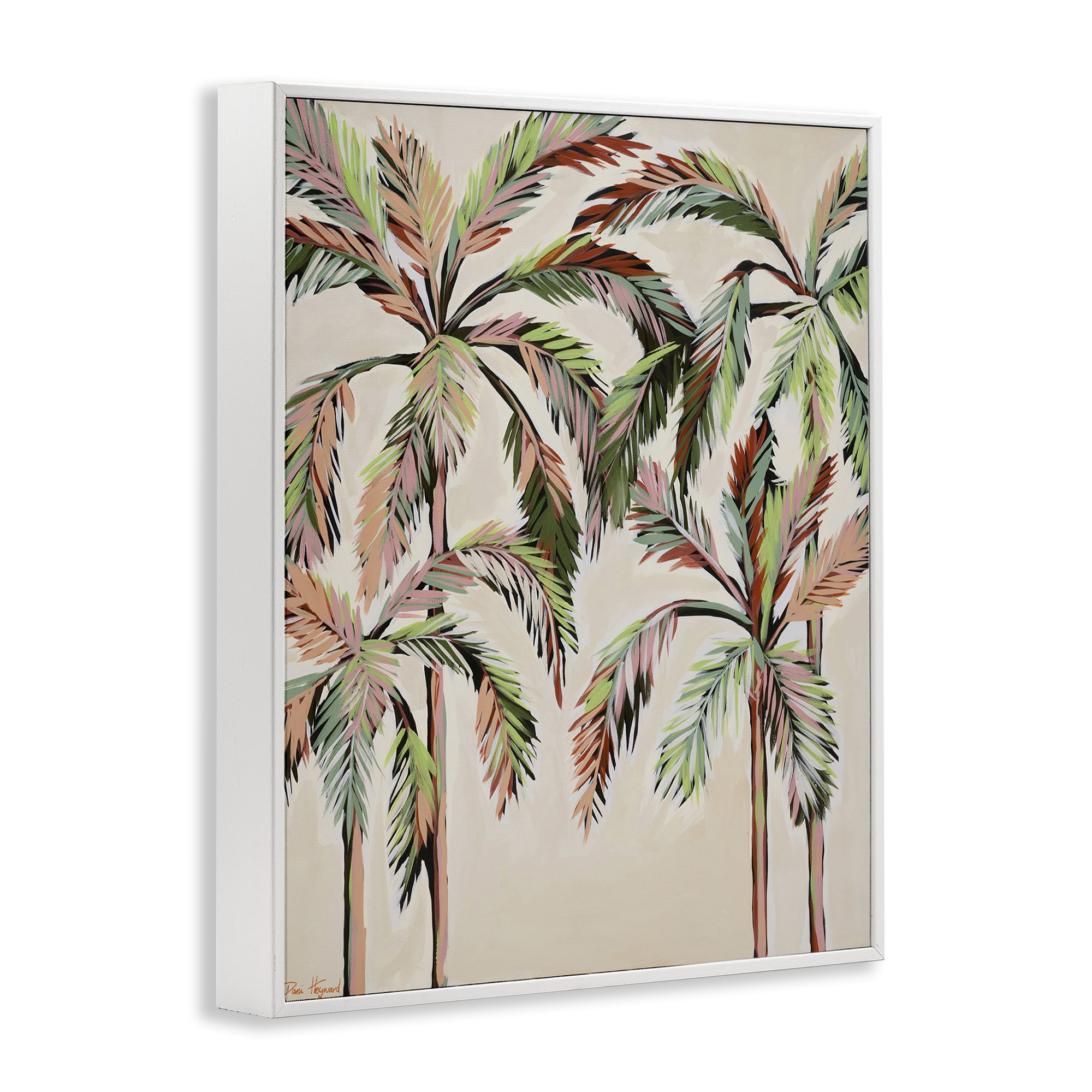 Stupell Industries Blushing Palm Tree Canopy White Framed Giclee Art, design by Dani Heyward