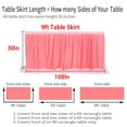 thumbnail image 3 of PiccoCasa Tulle Long Table Skirt for Birthday Decoration Red Pink 30"x108", 3 of 7