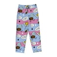 thumbnail image 4 of Daiia Bees And Daisies Striped Women's Sleep Pant with Pockets and Drawstring,Pajama Pants-Small, 4 of 9
