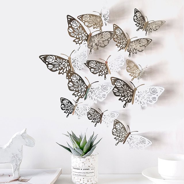 RYRDWP 3D Flying Home Decoration Hollow Butterfly Festive Party Layout Cardboard Butterfly