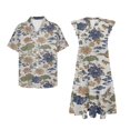 thumbnail image 4 of Garronmavis Chinoiserie Lotus Couples' Outfits Husban and Wife Clothing Mens Button Down Shirt Size 2XL Beach Blouse Tops and Flowy Womens V-neck Midi Hawaiian Dress, 4 of 7
