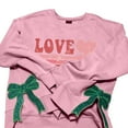 thumbnail image 2 of FUNUONY Chandails en Molleton pour Femmes Hauts de la Saint-Valentin Imprimé Cœur Amour Col Rond Pull Oversize Tendance Blouse Ample Manches Longues Rose L, 2 of 2