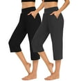 thumbnail image 3 of REALiKUN 2Pcs Womens Wide Leg Yoga Pants High Waisted Side Slit Joggers Casual Loose Lounge Sweatpants, 3 of 8