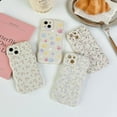 thumbnail image 6 of Case for iPhone 15 Pro,Cute Flower Floral Pattern Wave Design Curly Wavy Frame Case,Aesthetic Soft TPU Shockproof Case for iPhone 15 Pro Phone Case 6.1 Inch,Beige/Pink&White Floral, 6 of 9