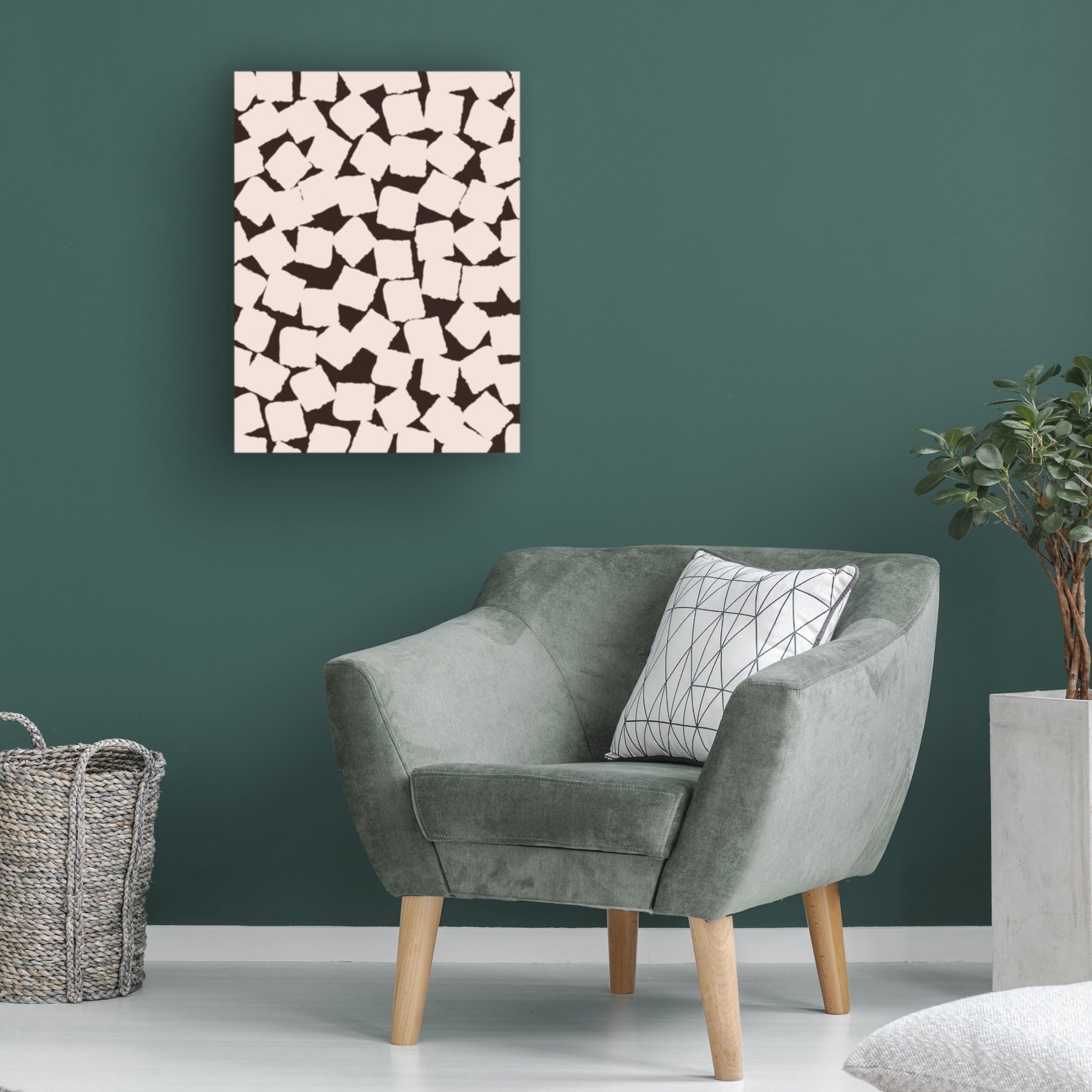 Canvas Wall Art - Treechild 'Beige Cubes Pattern' Wall Art for Living Room, Bedroom, or Office D?cor by Trademark Fine Art - 18 x 24 Inches
