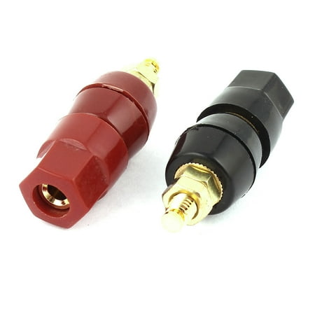 Audio Binding Post - Unique Bargains 2 Pieces Red Black Binding Post Audio Speaker Terminal for 4mm Banana Plug