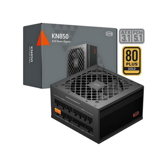 PCCOOLER CPS KN850 Fully Modular Power Supply, 80 PLUS Gold 850W PSU, Native 12V-2x6 Connector, ATX 3.1 & PCIe 5.1 Ready, Dual CPU Power Cables, 105°C Rated Japanese Capacitors, P3-KN850-G1F