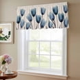 thumbnail image 6 of 2 Pack Blue Tulip Valance for Window Minimalist Modern Flower Art Linen Background Kitchen Valance Rod Pocket Short Curtain Topper Decorative Window Treatment for Living Room Bedroom 42"x12", 6 of 8