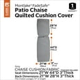 thumbnail image 4 of Classic Accessories Montlake FadeSafe Water-Resistant Patio Chaise Quilted Cushion Cover, 72 x 21 x 3 inch, Grey, 4 of 14