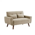 thumbnail image 5 of Soscana Small Loveseat 2-seater Sofa Mid Century Modern Love Seat Couch with Throw Pillows and Wooden Legs for Living Room Bedroom Apartment Office Small Space, 5 of 14