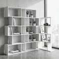thumbnail image 4 of IULULU 62" Geometric Bookcase, 5-Tier S-Shaped Modern Bookshelf, Tall Room Divider Shelf for Living Room, Bedroom, Home Office, Hallway, White, 4 of 7