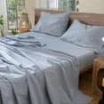 thumbnail image 2 of Bedding Sheet Set Washed Cotton Linen Like Textu Breathable Durable Soft Comfy (Dark Orange Queen), 2 of 6