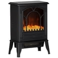 thumbnail image 2 of HOMCOM Free standing Electric Fireplace Stove, Fireplace Heater with Realistic Flame Effect, Overheat Safety Protection, 725W/1450W, Black, 2 of 9