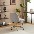 thumbnail image 3 of Ktaxon  Armless Office Chair Swivel Study Chair Adjustable Desk Chair with Wheels and Lumbar Pillow for Conference and Home Gray, 3 of 9