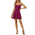 thumbnail image 2 of INSPIRE CHIC Women's Dress Exposed Zipper Front Strapless Prom Mini A-Line Tube Top Dress S Rose Violet, 2 of 6