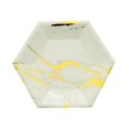 thumbnail image 7 of BalsaCircle 25 Ivory 8.5" Hexagon Gold Marble Design Disposable Paper Salad Plates Wedding Tableware, 7 of 7