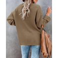 thumbnail image 3 of HSHDLDF Women's Oversized Sweaters Batwing Long Sleeve Loose V Neck Button Henley Tops Pullover Knit Jumper, 3 of 5