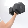 thumbnail image 1 of OULII 1Set Black Hexagonal Dumbbell with Durable Rubberized Coating for Fitness Workouts, 1 of 8