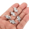 thumbnail image 3 of Uxcell Leaf Pendants, 100 Pack Metal Tree Leaf Beads Bulk Leaves Charm for Jewelry Making Style 8, Silver, 3 of 5