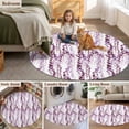 thumbnail image 5 of Purple Weeping Eucalyptus Round Area Rug 8Ft Washable Large Circle Rugs for Living Room Dorm, Spring Summer Farmhouse Leaves Non-Slip Carpet Floor Mats Indoor Outdoor Carpet Runner Home Decor, 5 of 8