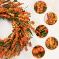 thumbnail image 4 of Lyacmy 20 Inch Fall Wreaths for Front Door, Autumn Wreath Orange Yellow Fall Leaves Grain Door Wreath Outdoor Indoor Thanksgiving Harvest Fall Decor, 4 of 9
