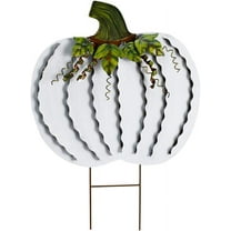 Metal Pumpkin Garden Stakes - Autumn Decorative Yard Signs - Indoor Outdoor Flower Stake Fall Lawn Ornaments Pumpkin Decoration for Harvest Halloween (Pumpkin-D)