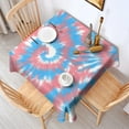 thumbnail image 2 of Colorful Tie Dye Pattern Square Tablecloth,Waterproof Square Table Cover,Wipeable Spillproof Washable Table Cover for Home Kitchen Party Decor 60"x60"(152x152cm), 2 of 6