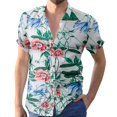 thumbnail image 1 of Playeras Y Camisas Para Hombre Top de primavera y verano para hombre, camisetas de solapa sueltas con estampado Floral colorido, camisa de manga corta para vacaciones al libre (Green, 3XL), 1 of 7